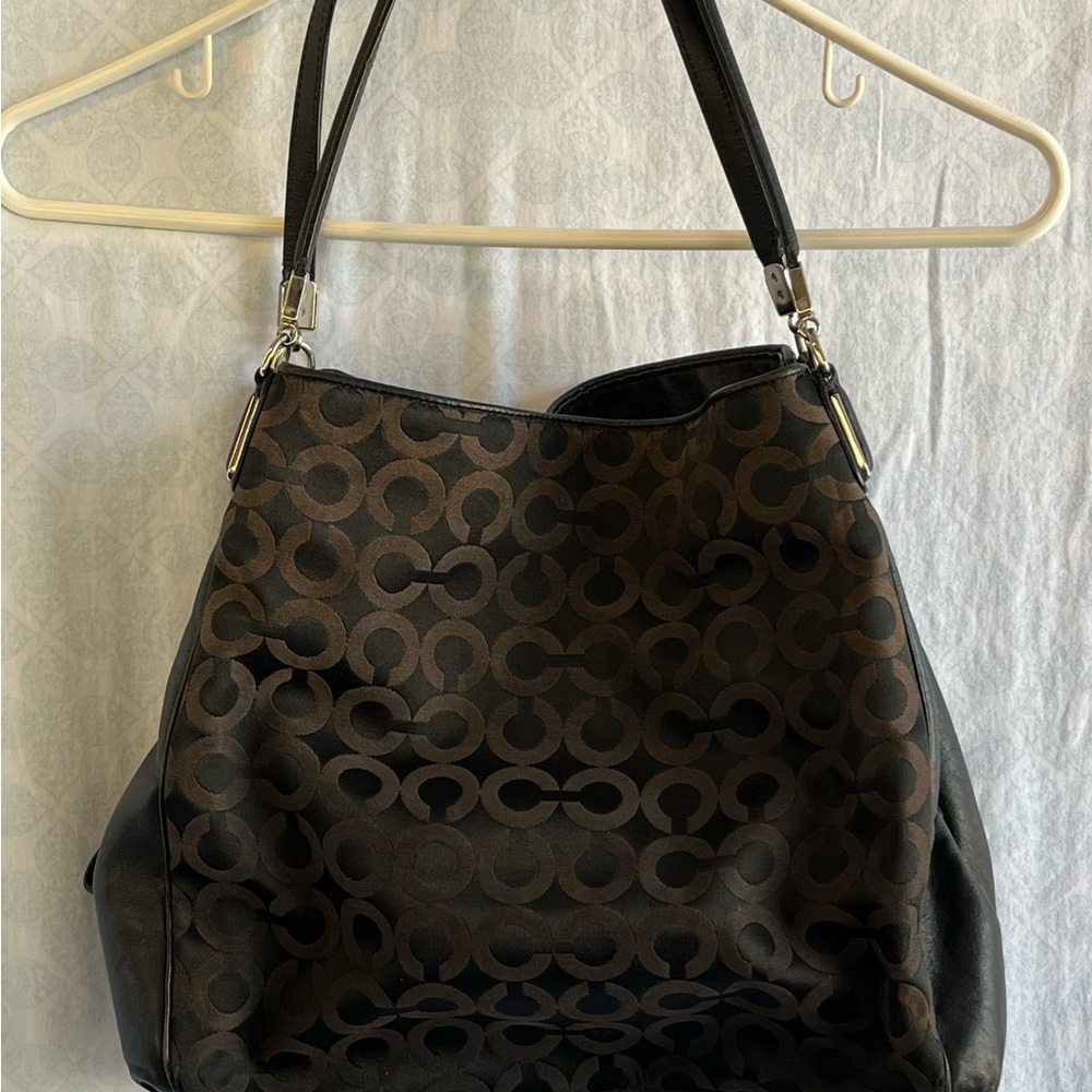 Coach Black Signature Tote Bag